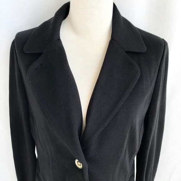 Tory Burch black textured blazer jacket size S - Picture 2 of 10